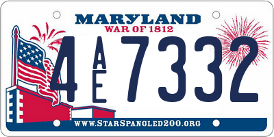 MD license plate 4AE7332