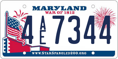 MD license plate 4AE7344