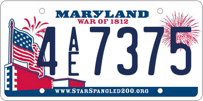 MD license plate 4AE7375