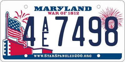 MD license plate 4AE7498