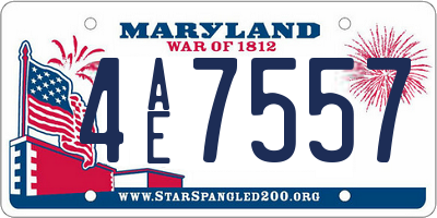 MD license plate 4AE7557