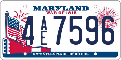 MD license plate 4AE7596