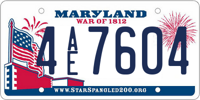MD license plate 4AE7604