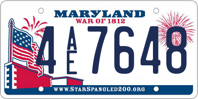 MD license plate 4AE7648