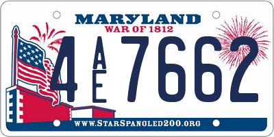 MD license plate 4AE7662