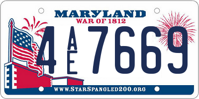 MD license plate 4AE7669