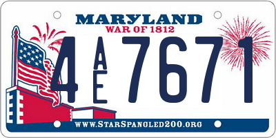 MD license plate 4AE7671
