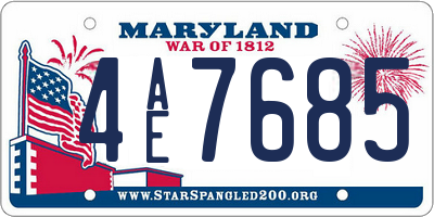 MD license plate 4AE7685