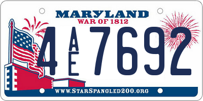MD license plate 4AE7692
