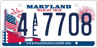 MD license plate 4AE7708