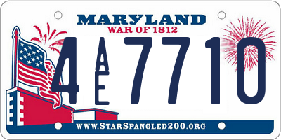 MD license plate 4AE7710