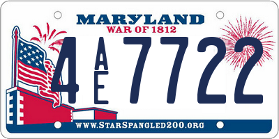 MD license plate 4AE7722