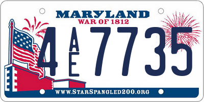 MD license plate 4AE7735