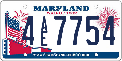 MD license plate 4AE7754
