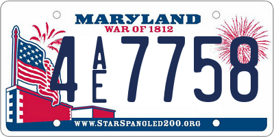 MD license plate 4AE7758