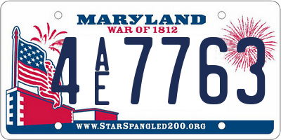 MD license plate 4AE7763