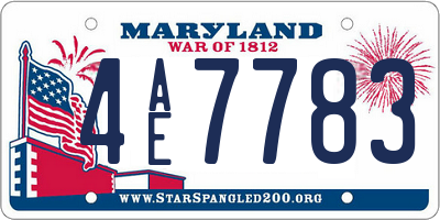MD license plate 4AE7783