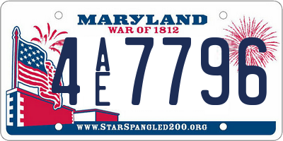 MD license plate 4AE7796