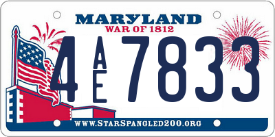 MD license plate 4AE7833