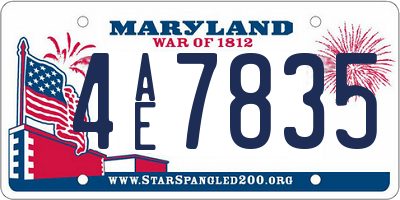 MD license plate 4AE7835