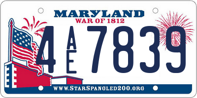 MD license plate 4AE7839