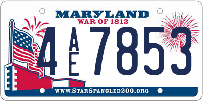 MD license plate 4AE7853