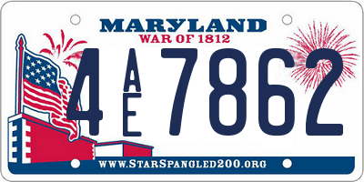 MD license plate 4AE7862