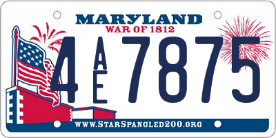 MD license plate 4AE7875