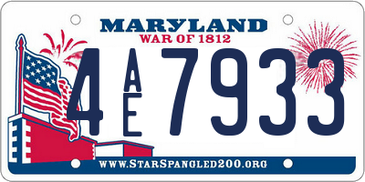 MD license plate 4AE7933
