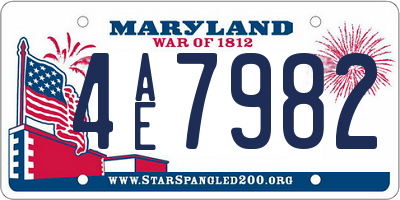 MD license plate 4AE7982