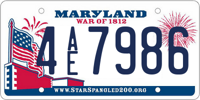 MD license plate 4AE7986