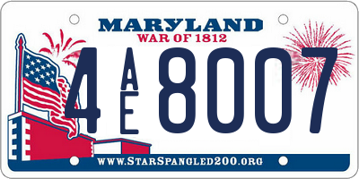 MD license plate 4AE8007