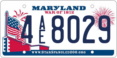 MD license plate 4AE8029