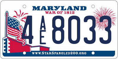 MD license plate 4AE8033
