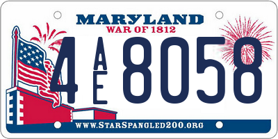 MD license plate 4AE8058