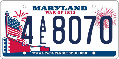 MD license plate 4AE8070