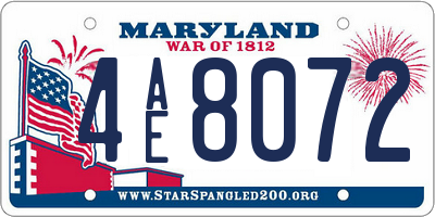 MD license plate 4AE8072