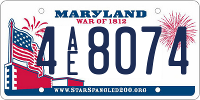 MD license plate 4AE8074