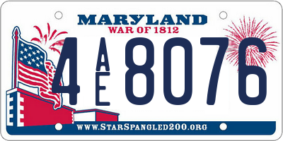 MD license plate 4AE8076