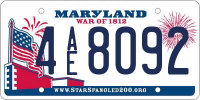 MD license plate 4AE8092