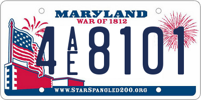 MD license plate 4AE8101