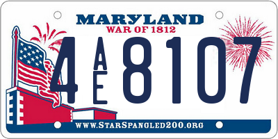 MD license plate 4AE8107