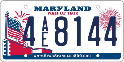 MD license plate 4AE8144