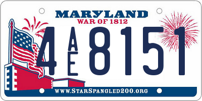 MD license plate 4AE8151