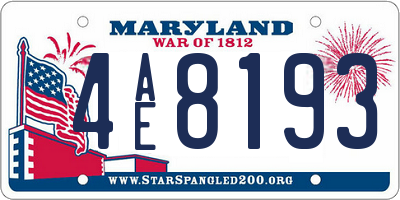MD license plate 4AE8193
