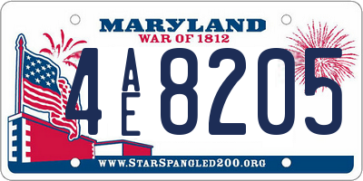 MD license plate 4AE8205