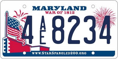 MD license plate 4AE8234