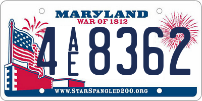 MD license plate 4AE8362