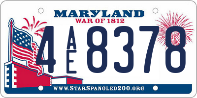 MD license plate 4AE8378