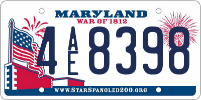 MD license plate 4AE8398